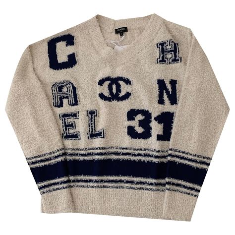 uniforme chanel|authentic chanel logo sweater.